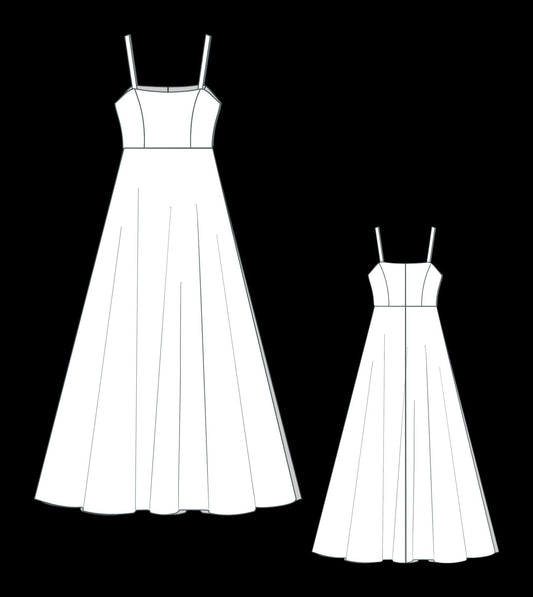 BetraPattern Satin Wedding Maxi Dress Bridal Gown Sewing Pattern