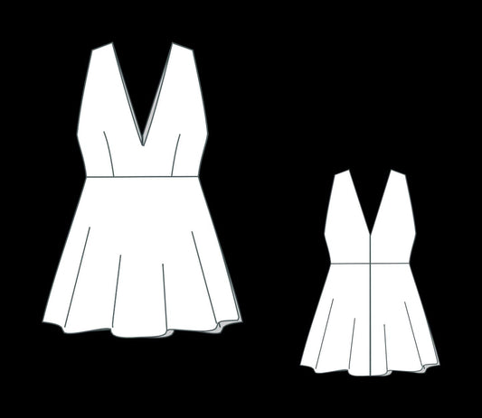BETRAPATTERN Deep V-Neck Mini Dress Sewing Pattern PDF Download