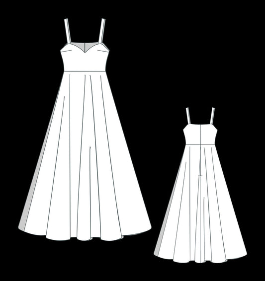 BETRAPATTERN Victorian Sweetheart Neck Dress Sewing Pattern PDF Download