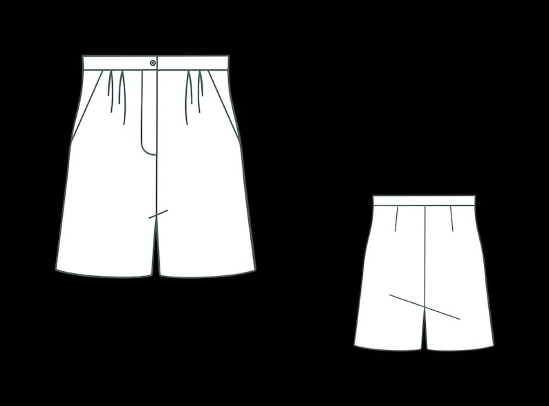Linen Shorts and Blouse Sewing Pattern: Wide Leg, Loose Fit (XS-4XL) (PDF Pattern)