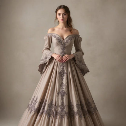 BETRAPATTERN Renaissance Dress Sewing Pattern Off-Shoulder Ball Gown PDF