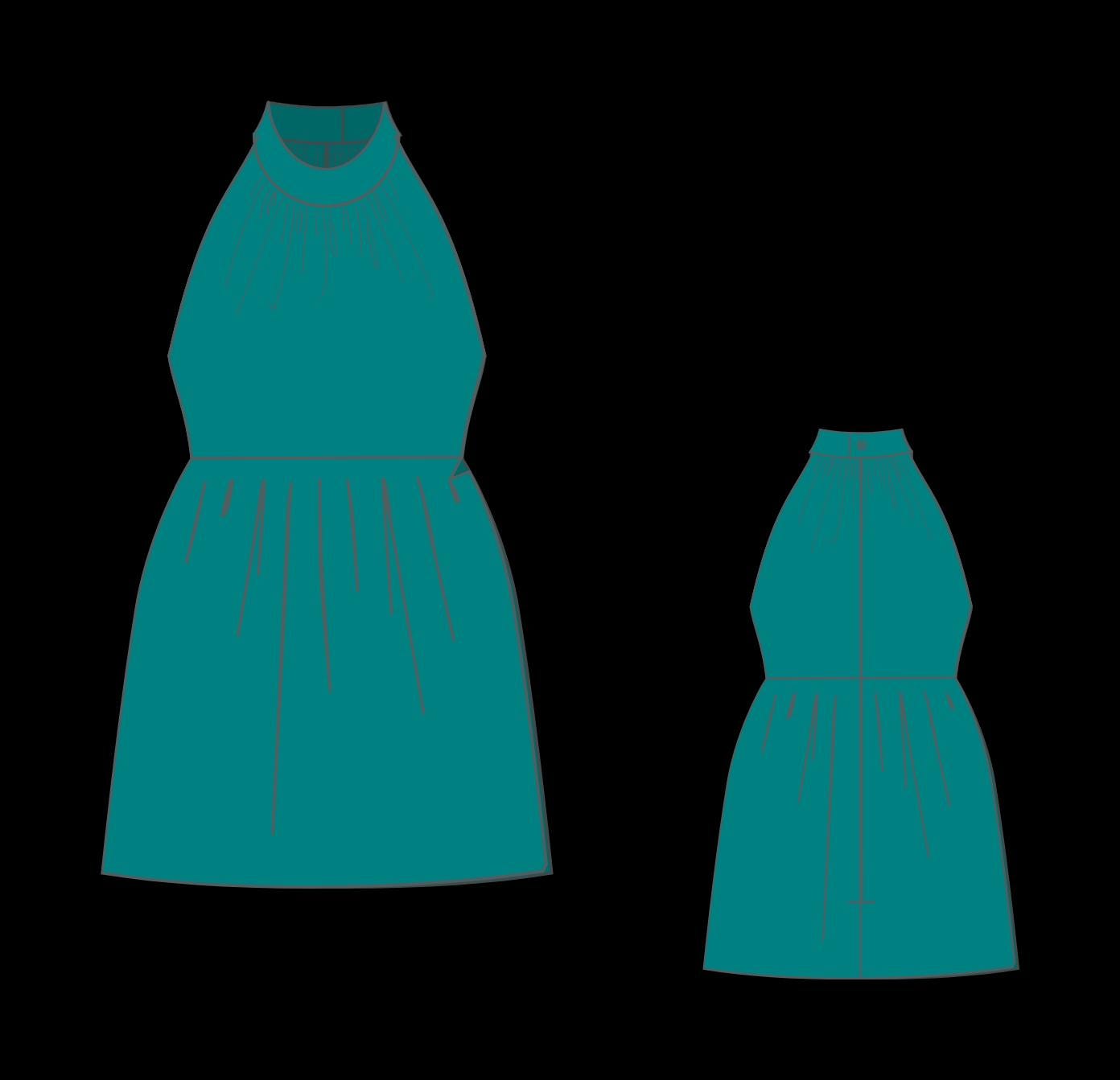 BETRAPATTERN Halter Neck Mini Dress Sewing Pattern PDF Bohemian Style