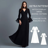 BETRAPATTERN Witch Cosplay Dress Sewing Pattern Gothic Vampire Maxi