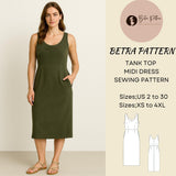 BETRAPATTERN Tank Top Midi Dress Sewing Pattern with Pockets