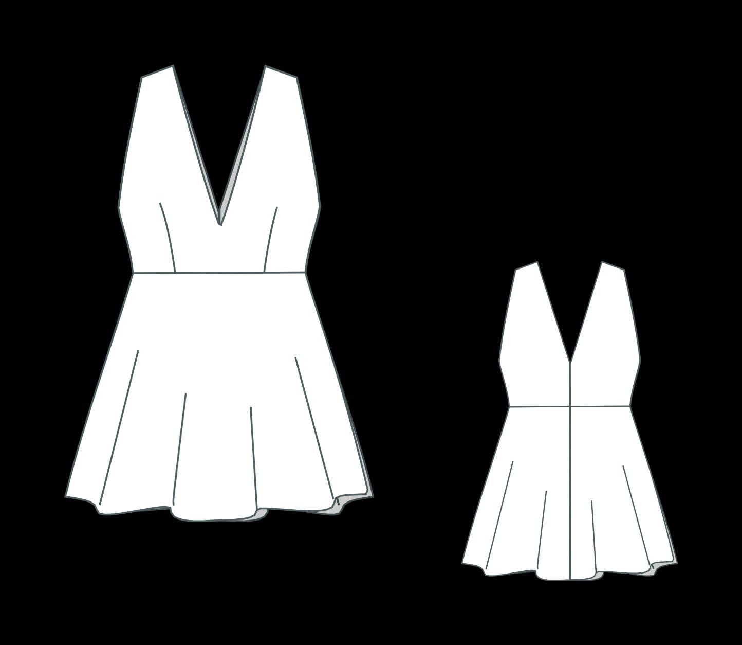 BETRAPATTERN Deep V-Neck Mini Dress Sewing Pattern PDF Sizes 2-30