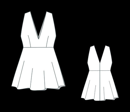 BETRAPATTERN Deep V-Neck Mini Dress Sewing Pattern PDF Download