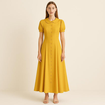 BETRAPATTERN Peter Pan Collar Maxi Dress Sewing Pattern Puff Sleeve