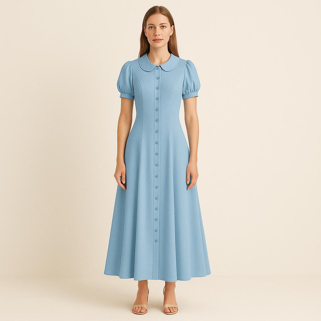 BETRAPATTERN Peter Pan Collar Maxi Dress Sewing Pattern Puff Sleeve