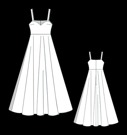 BETRAPATTERN Victorian Sweetheart Neck Dress Sewing Pattern PDF Download