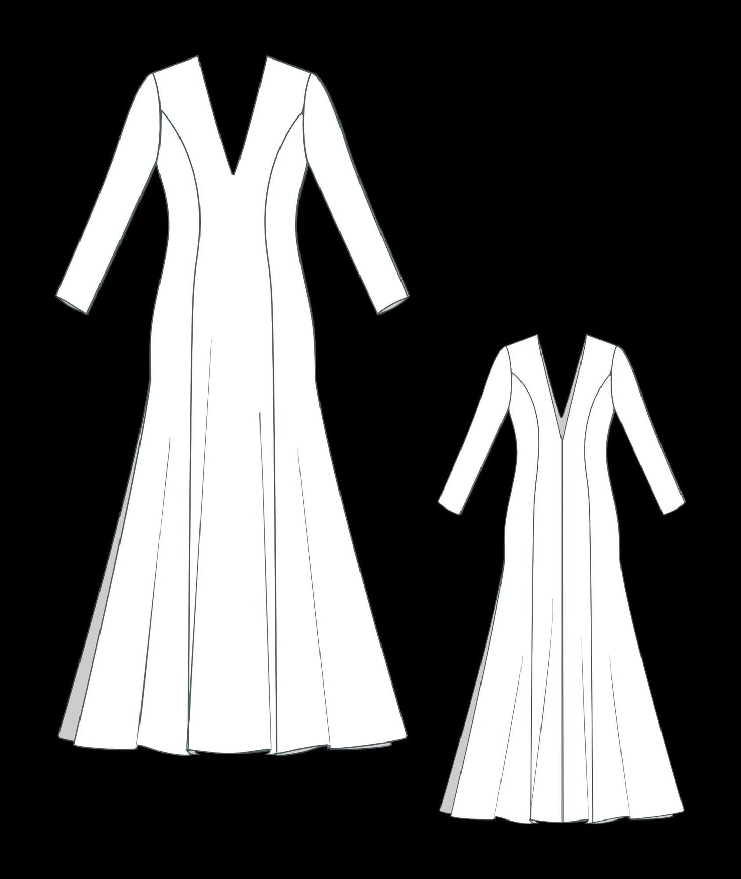 BETRAPATTERN V-Neck Bridal Gown Sewing Pattern Wedding Maxi Dress
