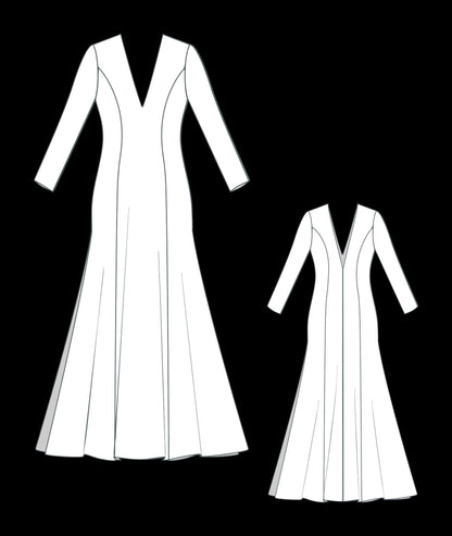 BETRAPATTERN V-Neck Bridal Gown Sewing Pattern Wedding Maxi Dress
