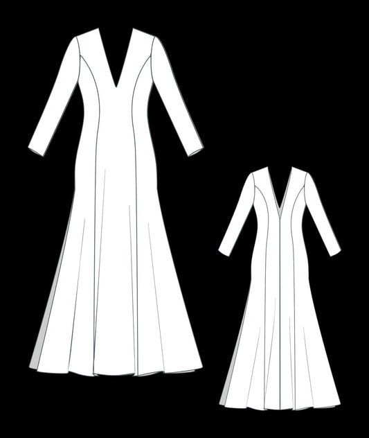 BETRAPATTERN V-Neck Bridal Gown Sewing Pattern Wedding Maxi Dress