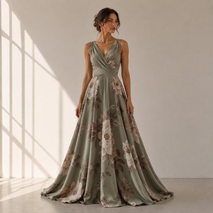 BETRAPATTERN Ruched Surplice Neck Maxi Dress Sewing Pattern Digital Download
