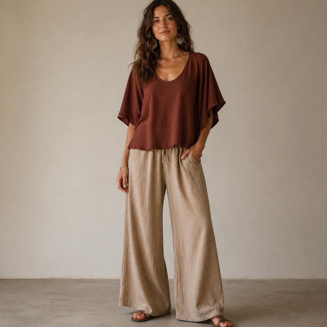 BETRAPATTERN Bohemian Blouse Sewing Pattern Flared Sleeve PDF Bundle