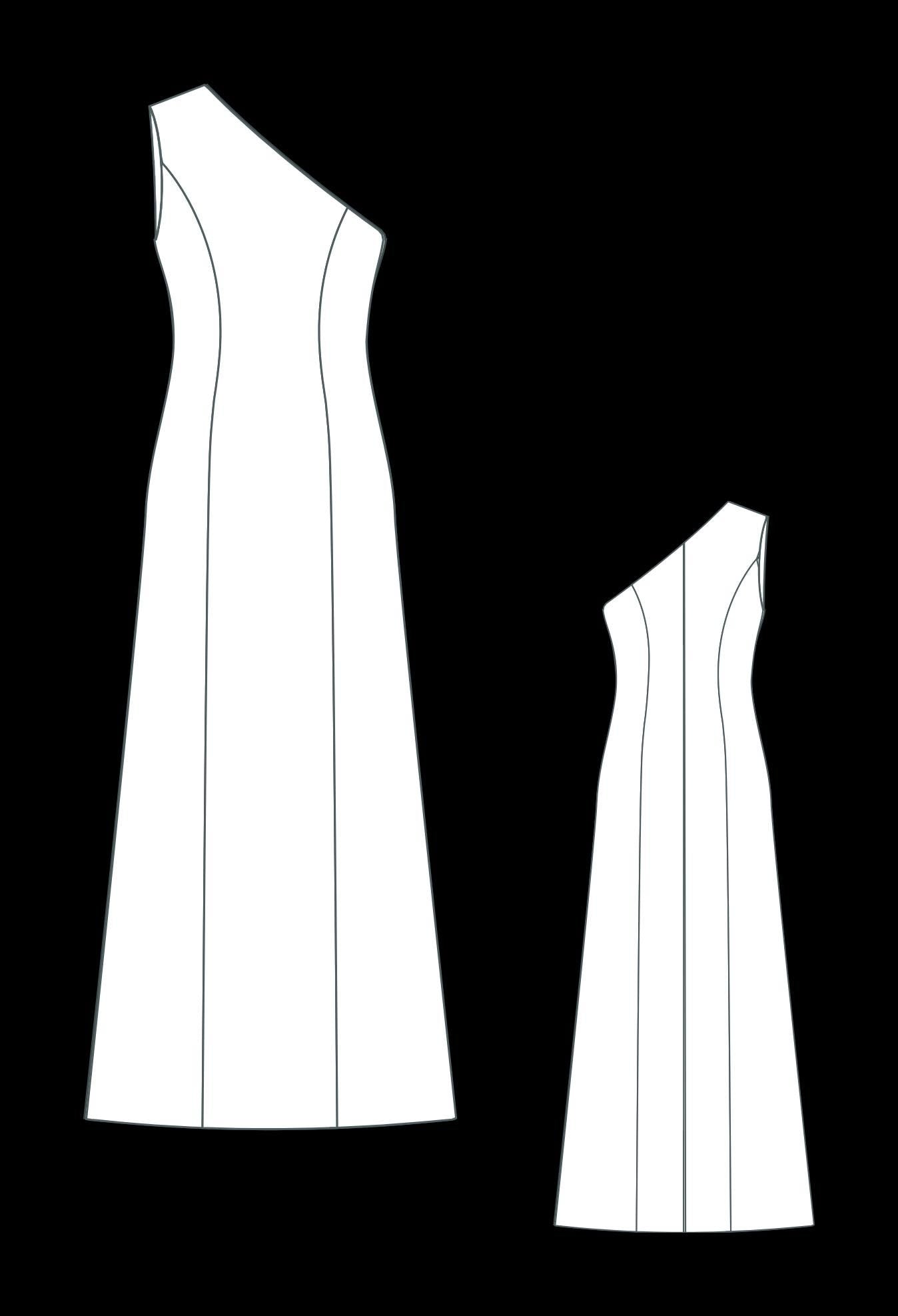 BETRAPATTERN One Shoulder Prom Dress Sewing Pattern A-Line