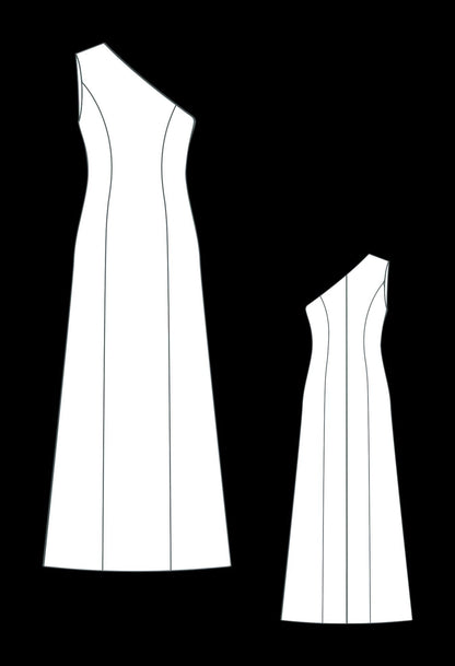 BETRAPATTERN One Shoulder Prom Dress Sewing Pattern A-Line