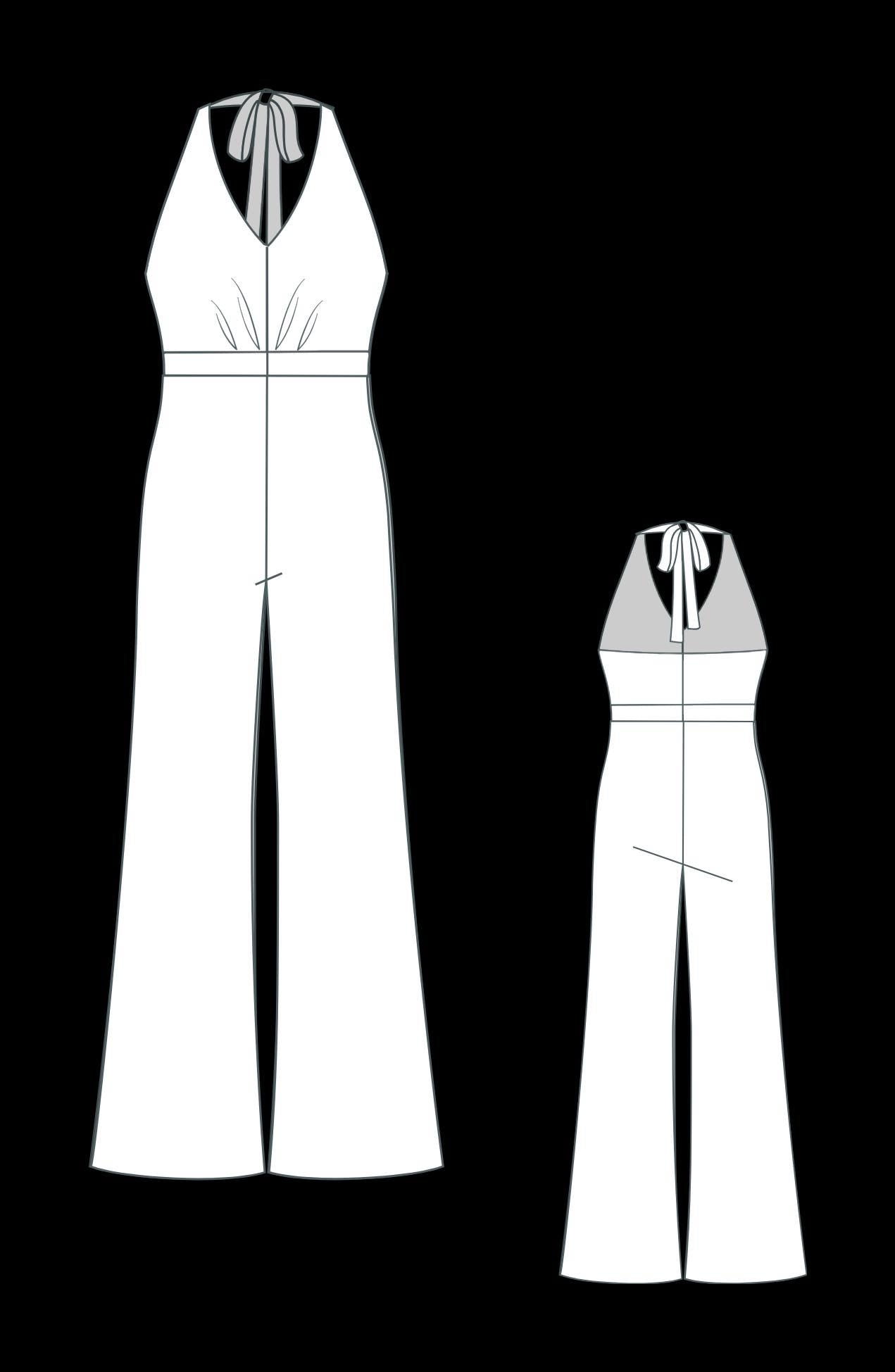 BETRAPATTERN Bohemian Wide Leg Jumpsuit Sewing Pattern Halter Neck XS-4XL